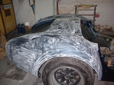 Polish - 00021A Cobra Replica being re-shaped - Paul Motor Body Repairs